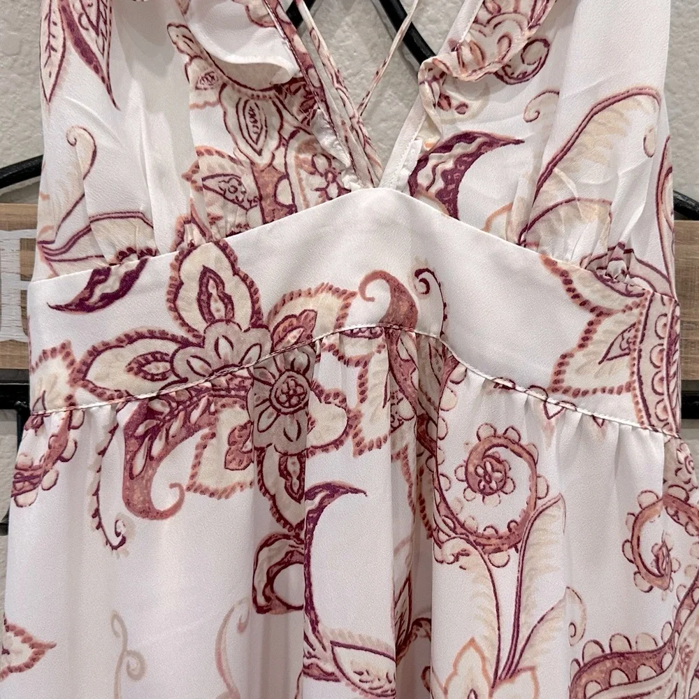 New! Cupshe Boho Mini Dress Paisley Print Size Medium - Picture 7 of 16